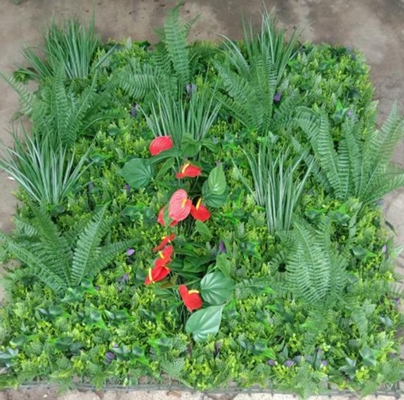 100cm*100cm Low Maintenance Artificial Wall Grass Panel Square Shape Anti Aging