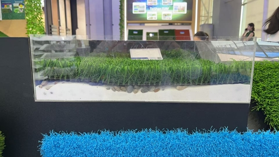2025 New Non-infilled Artificial Turf with shock-absorbing mat for Sports Fileds
