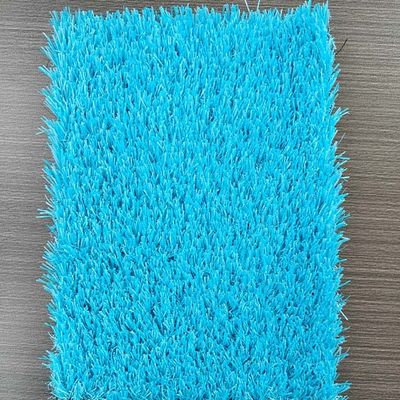 25mm Pile Height Anti Static UV Resistant Artificial Grass with Customizable Blue Surface