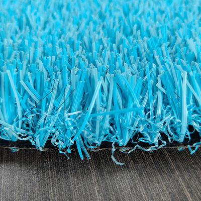 25mm Pile Height Anti Static UV Resistant Artificial Grass with Customizable Blue Surface