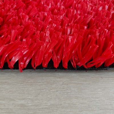 25mm Red Artificial Fake Tennis Grass Low Maintenance Multi Functional  Astro Turf For Tennis Sports And Other Activities