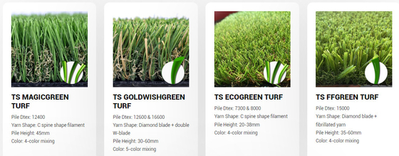 30mm Pile Height Landscape Turf Grass 12400 Dtex 60mm