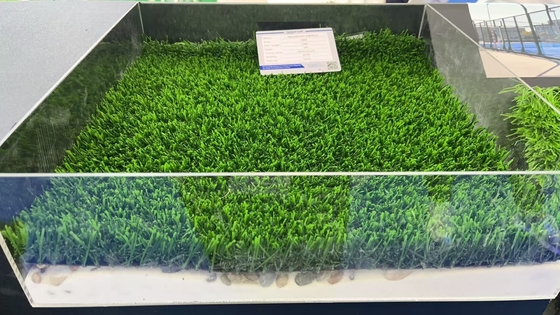 2025 New Non-infilled Artificial Turf with shock-absorbing mat for Sports Fileds