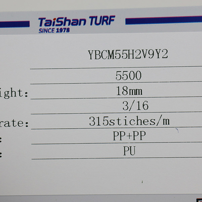 18mm Artificial Turf Dtex 5500 With Double PP Backing For World Class Sports Events