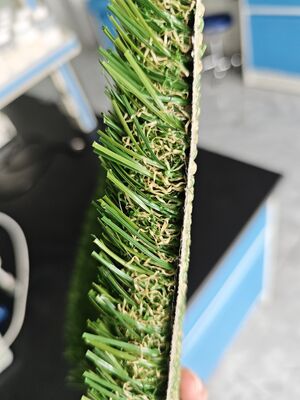 Non-Infill Artificial Grass With 30mm Pile Height And Transparent Latex Glue For Sports Turf 12400 Dtex Low Maintenance