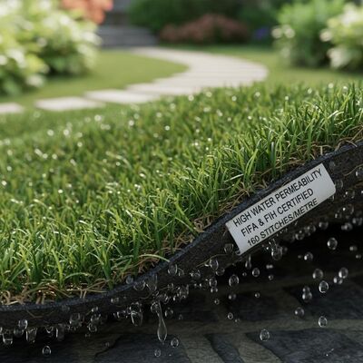 High Water Permeability Landscape Artificial Grass High Density Non Toxic
