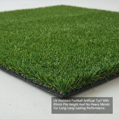 UV Resistant Football Artificial Turf With 60mm Pile Height And No Heavy Metals For Long-Lasting Performance