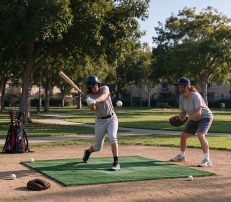 Artificial Turf Baseball Batting Mat with PU Foam Backing Low Maintenance and Customizable Options