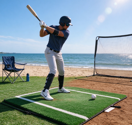 Artificial Turf Baseball Batting Mat with PU Foam Backing Low Maintenance and Customizable Options