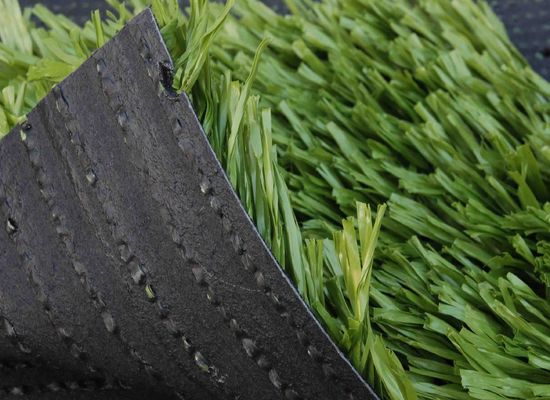 Green Football Artificial Turf Dtex 11200 WIth CPP+LENO Backing And SBR Latex Coating Low Maintenance