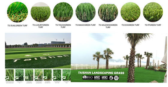 60mm Pile Height 12400 Dtex C Spine Shape Artificial Turf for Landscape Grass Applications